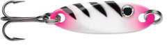 VMC Flash Champ Spoon Glow Pink Squirrel attracts aggressive fish with reflective flash.