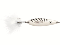 VMC Rattling Roach Spoon Glow Tiger attracts perch and walleye under ice.