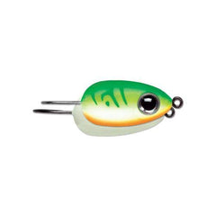 VMC Tear Drop Jig 1/16 oz Glow Orange Fire UV in water action demonstrates lure movement.