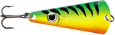 VMC Tingler Spoon Glow Fire Tiger front view for precise casting and visibility