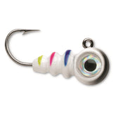 VMC Tungsten Larv Eye Jig Glow – enhances low-light visibility for faster strikes.