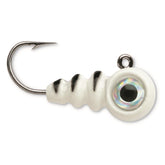 VMC Tungsten Larv Eye Jig Glow Tiger, 1/16 oz, side view, precise casting potential.