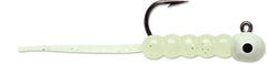VMC Wax Tail Jig 1/32 oz Glow ready for night fishing with glow tail