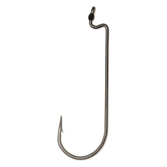 VMC worm hook #2/0 in black nickel pack, ideal for Carolina rigs and light tackle.
