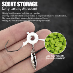 Donut eye hollow design fishmeal storage on crappie jig head