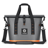 Vogano 40-Can Soft Cooler Bag with roll-top closed showcases leak-proof design for outdoor use.