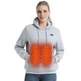 Vokora heated hoodie front view shows unisex design for cold-weather warmth