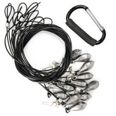 Volein 12-pack steel cable decoy rigs with weights for reliable duck hunting setup.