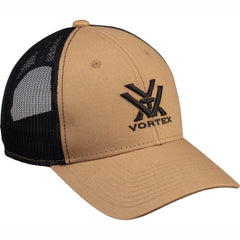 Vortex Core Logo Cap Sand Bar, side profile, classic snapback for everyday wear