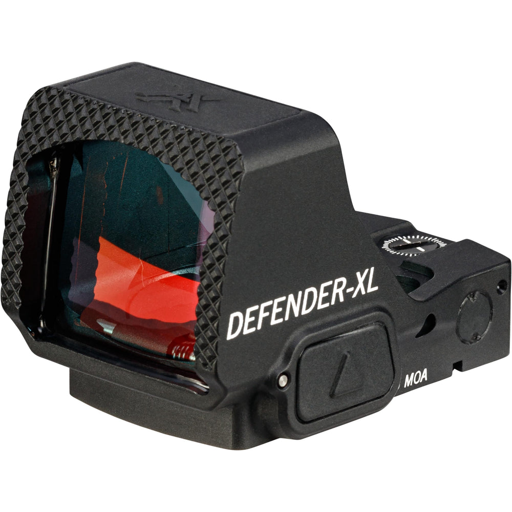 Vortex Defender-XL micro red dot sight, wide window enables fast target acquisition.