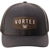 Front view of Vortex Optics Red Alert Snap Back Cap in Charcoal