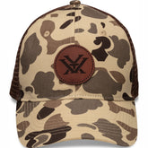 Front view of Vortex Optics Terminal Glide Cap in waterfowl camouflage