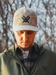 Vortex Through and Through Camo Cap perforated front detail showcases airflow