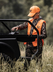 Vortex Youth Blaze-Orange safety color enhances field visibility for young hunters.