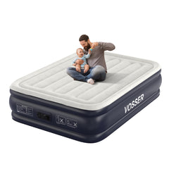 Vosser full air mattress with built-in pump—quick setup from top view.