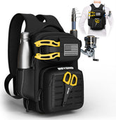 Front view of Voyager All Black fishing backpack