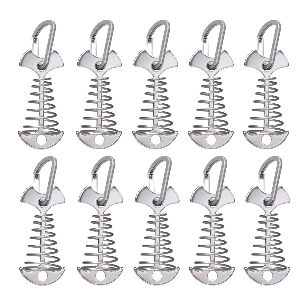 VPTMRP fishbone deck anchor peg with carabiner securing ropes for tent setup