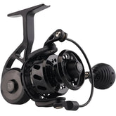 VR Series Black Spinning Reels by Van Staal – front view