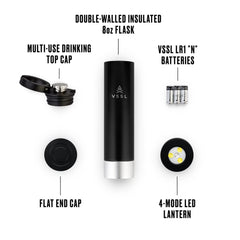 VSSL leakproof cap with carabiner secures the bottle to your pack.