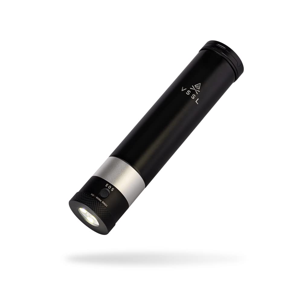 VSSL Insulated Flask light-endcap lantern for nighttime visibility on outdoor adventures.