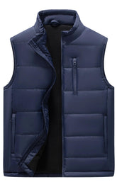 VtuAOL men's outerwear vest padding closeup highlights plush warmth for cold days.