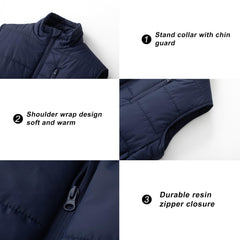 VtuAOL men's outerwear vest stand collar warmth protects neck against wind.
