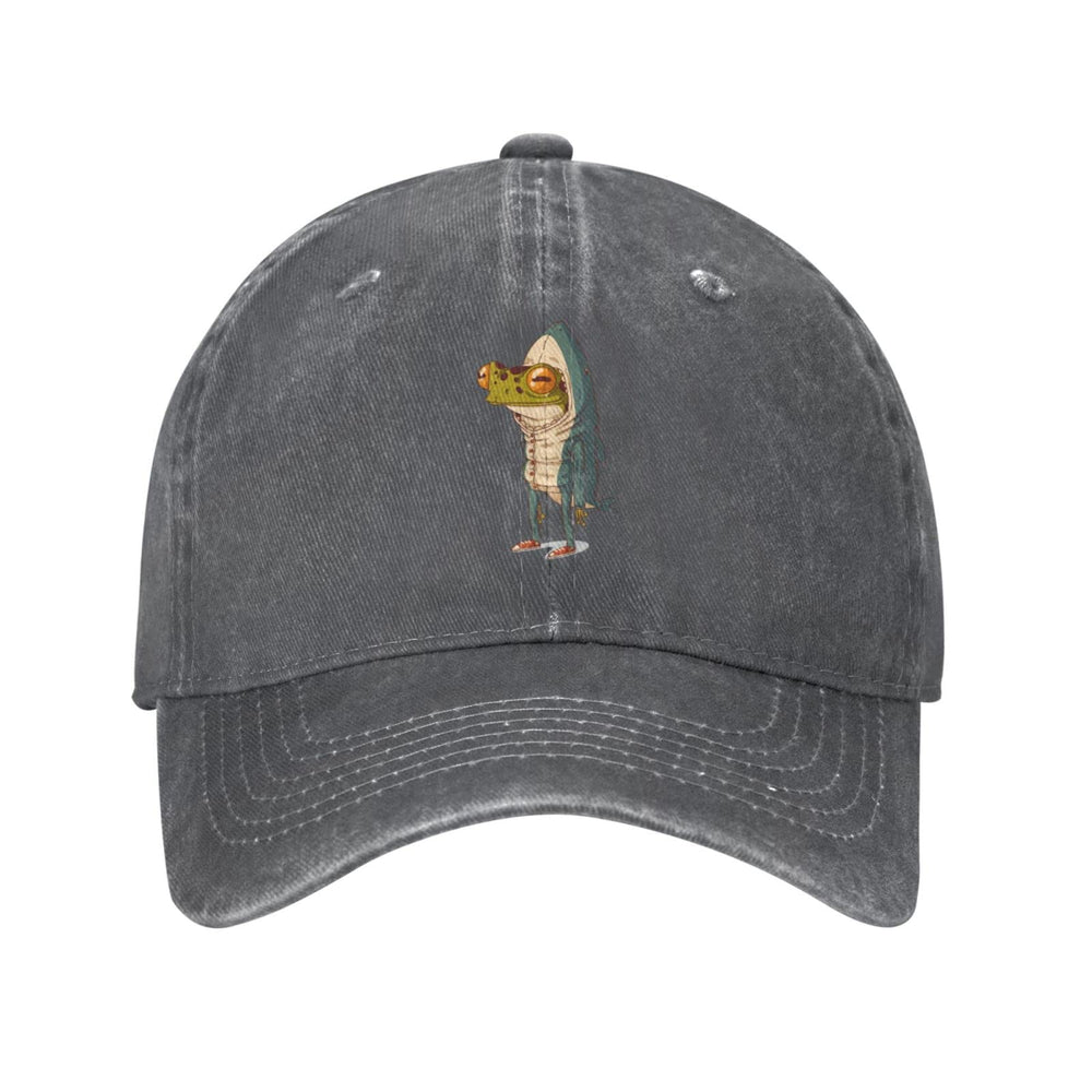 VunKo Frog Shark cap front view shows vintage denim and versatile streetwear appeal