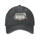 VunKo Funny Hawaii cap front view with vintage denim distress for casual daily wear