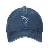 VunKo Lizard navy hat front view with vintage denim for daily wear