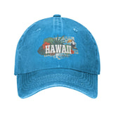 VunKo Hawaii Blue cap front view showing vintage denim and casual style.