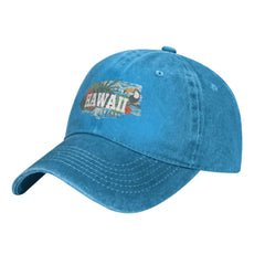 VunKo Hawaii Blue cap side view illustrating adjustable fit for comfort.