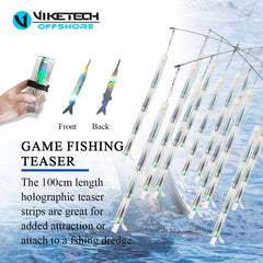 Holographic band shimmering to mimic schooling baitfish