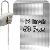 VVOKGO rebar stakes 12-inch J-hook securing tents in windy conditions.