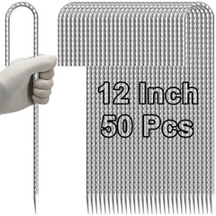 VVOKGO rebar stakes 12-inch J-hook securing tents in windy conditions.