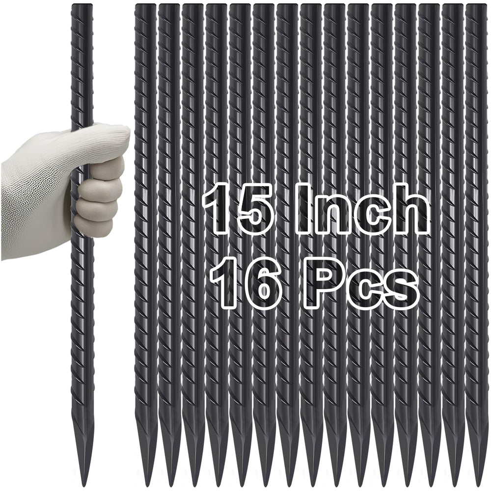VVOKGO Rebar Stakes 15in bundle ready for sturdy concrete and timber stabilization