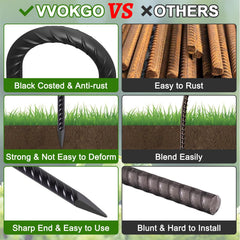 VVOKGO rebar stakes chisel-point end enables quick ground penetration