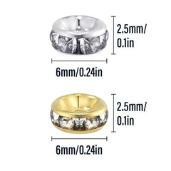 Vzuiwkfmr 6mm crystal rhinestone bead, silver, flat edge boosts visibility.