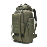 W WINTMING 70L hiking backpack front view showing spacious main compartment for gear