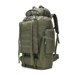 W WINTMING 70L hiking backpack front view showing spacious main compartment for gear
