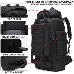 W WINTMING hiking backpack front pocket provides quick access to essentials.