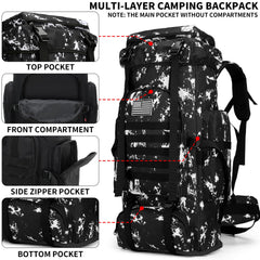 W WINTMING hiking backpack MOLLE system enables attaching extra gear for expeditions.