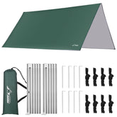 WADEO camping tarp 10x10ft provides compact all-weather shelter for outdoor trips.