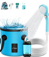 WADEO portable shower battery charging for on-the-go camping