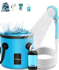 WADEO portable shower battery charging for on-the-go camping