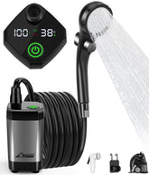 WADEO portable shower digital display for precise camping rinses