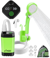 WADEO portable shower camping kit shows quick, mess-free setup for outdoor rinsing.