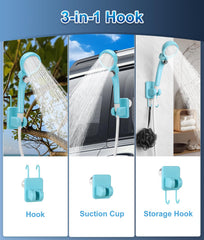 WADEO shower pump suction bottom anchors securely on setup