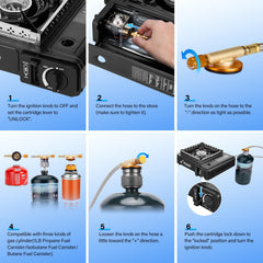 WADEO 1m stainless-steel hose handles heat well for longer, safer use.