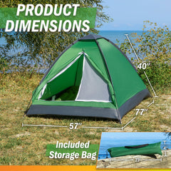 Wakeman 2-person tent interior with dual-layer door showing airflow and privacy for camping.