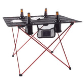 Wakeman Camp Table top view for snacks and drinks outdoors.